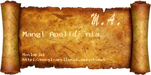 Mangl Apollónia névjegykártya